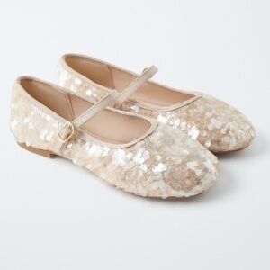 Zara Girls Sequin Ballerina Slippers